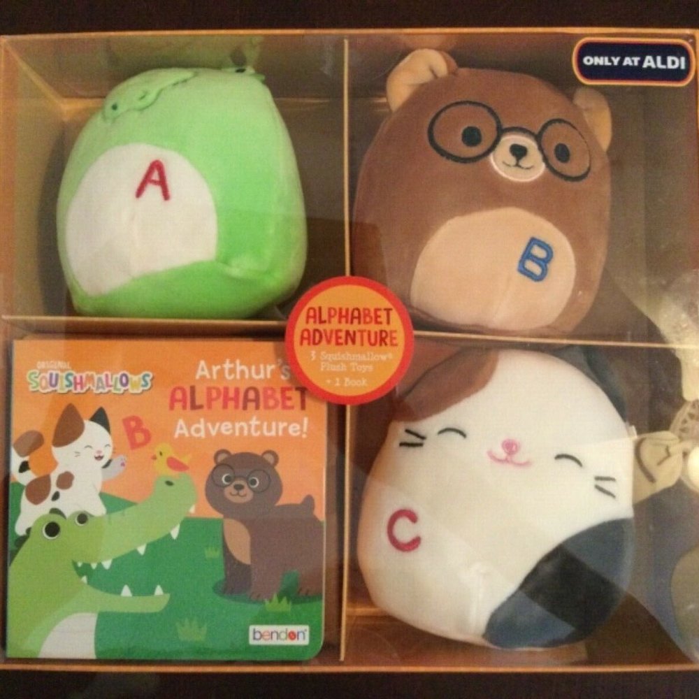 Squishmallows Alphabet Adventure book gift set ALDI Exclusive *NIB*